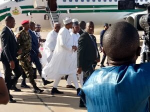 Buhari Arrives Katsina For The Gubernatorial And State Assembly Elections.