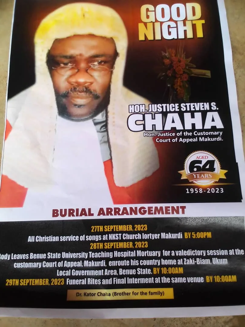 Mazi AFAM Osigwe, SAN, Expresses Condolences on the Demise of Honorable Justice Stephen S. Chana"