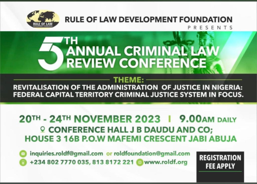 THE 5TH ANNUAL CRIMINAL LAW REVIEW CONFERENCE: JB DAUDU.