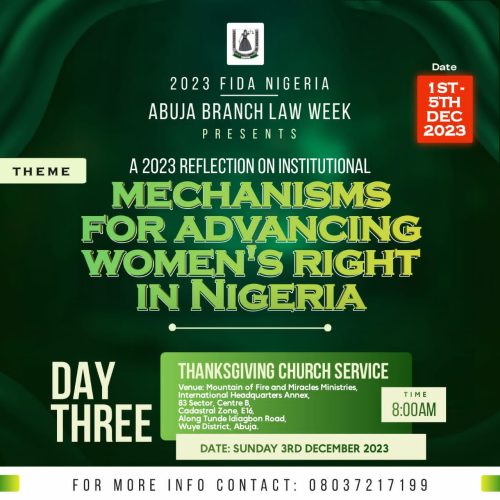 FIDA-Nigeria Abuja 2023 LAW WEEK DAY THREE: Branch Thanksgiving Service