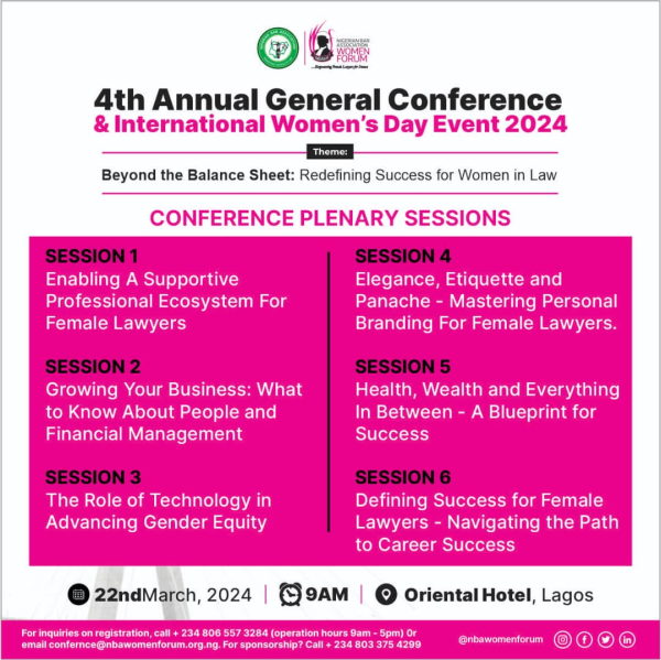 Empowering Female Lawyers: NBA Women Forum's 4th Annual General Conference & International Women’s Day Event