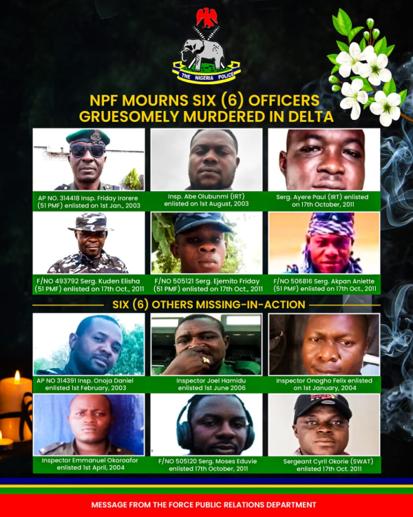 Police Unveil Pictures of Slain, Missing Officers in Delta Operation